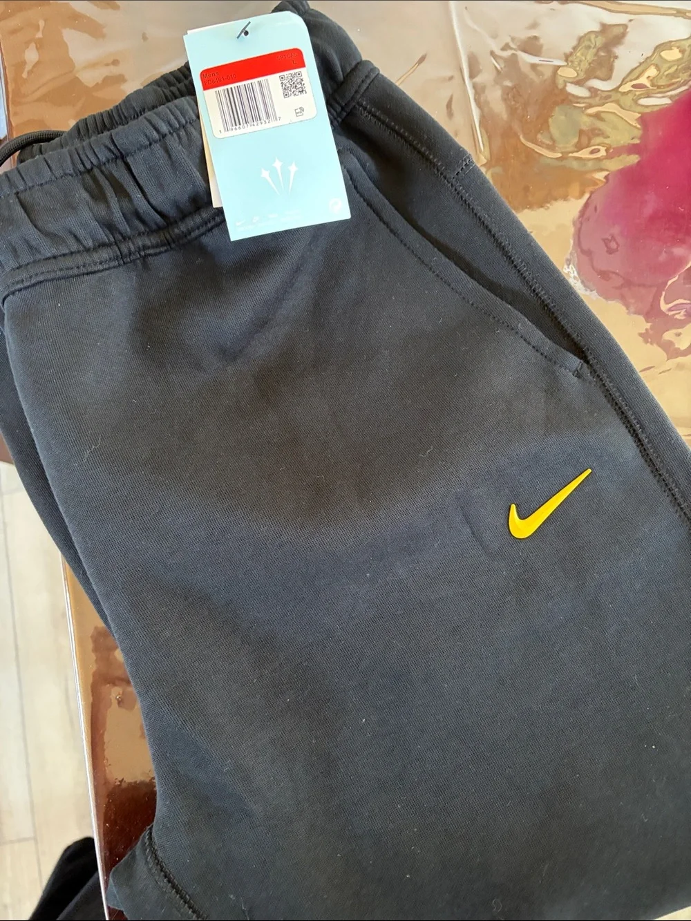 Nike Black Jogger Set with Yellow Swoosh